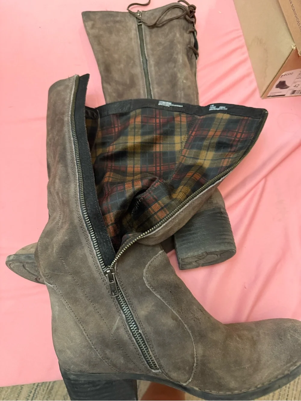 Born Tall Suede Over-the-Knee Boots in Taupe Brown USED